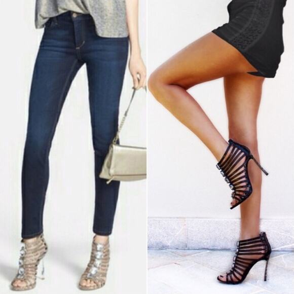 NEW Sam Edelman Jeweled Python Print Caged Heel - Picture 4 of 4